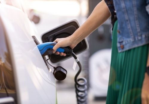 EV charger in use photo - Electrician serving Camden County & Burlington County NJ